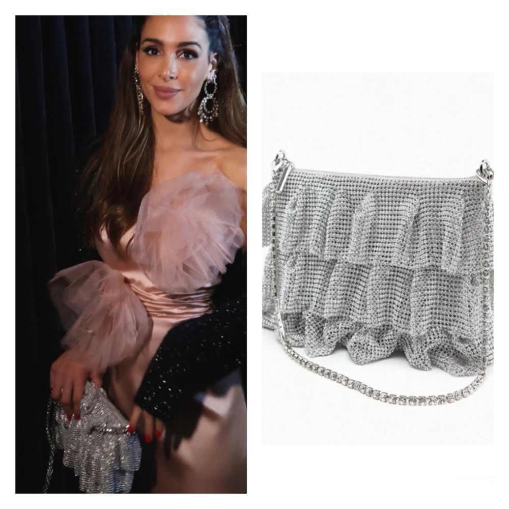 Zara Ruffled Mesh Crossbody Bag